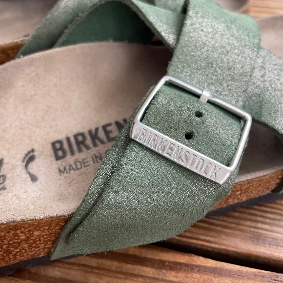 Birkenstock Siena Suede Leather Green Thyme sparkle Like New EU 37 / US 6.5 - 7 - Picture 6 of 16